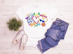 Disney Peace Love Shirt, Disney Floral Shirt, Mickey Shirt, Disney Vacation Shirt, Disney Trip Shirt, Disney Family Vaca