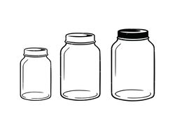 Mason Jar SVG, PNG, PDF, Glass Jar SVG, Kitchen Measurements SVG