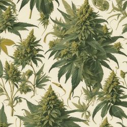 Cannabis Illustration 42 Pattern Tileable Repeating Pattern