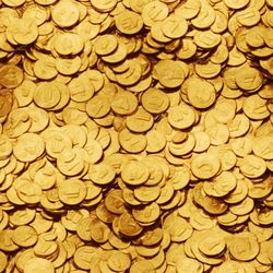 Hoard of Gold Roman Coins Pattern Tileable Repeating Pattern