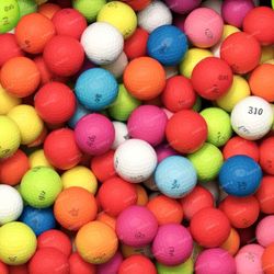 Neon Colored Golf Balls Pattern Tileable Repeating Pattern