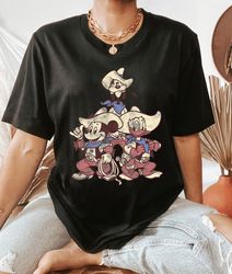 Disney Mickey & Friends Goofy Donald Mickey Cowboy Up T-Shirt, Family Matching Tee Disneyland Trip Unisex Adult T-shirt