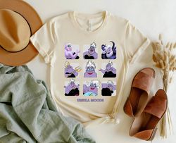 Disney The Little Mermaid Ursula Portrait Moods Retro 90s Shirt, Magic Kingdom,Disneyland Family Matching Tee Unisex Adu
