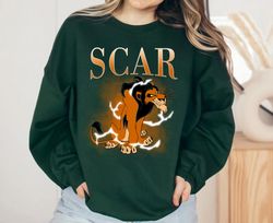 Disney Scar Portrait Retro 90s Shirt, Scar The Lion King Tee, Magic Kingdom, Disneyland Family Matching Tee Unisex Adult