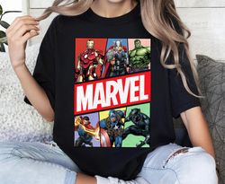 Marvel Avengers Group Characters Shirt, Marvel Vintage Logo T-Shirt, Marvel Disneyland Family Trip Gift, Marvel Walt Dis