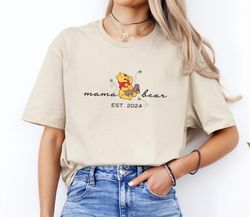 Personalized Disney Winnie The Pooh Mama Bear Tshirt, Mother's Day Gift Tee, Cute Mom Shirt, Custom Mama Shirt, Mama Poo