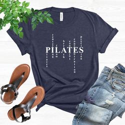 Pilates Shirt, Pilates Principles Shirt, Yoga Shirt, Pilates Lover, Cool Pilates Shirt, Fitness T-shirt, Pilates Gift, P
