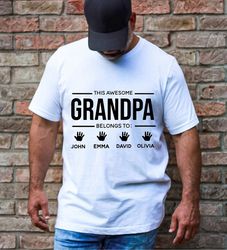 Father's Day Gift for Grandpa, Personalized Grandpa Shirt With Grandkids Names, Custom Grandpa Shirt, Grandpa Shirt With
