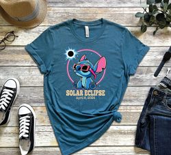 Solar Eclipse 2024 Stitch Shirt, April 8th 2024 Shirt, Eclipse Event 2024 Shirt, Celestial Shirt, Gift for Eclipse Lover