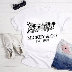 Mickey & Co 1928 Shirt, Retro Vintage Disney Shirt, Retro Mickey And Co, Disneyworld Shirts ,Family Mickey And Friends S