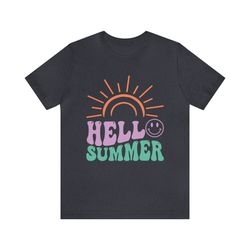 Hello Summer Shirt,Travel Beach Vacation Shirt, Sunshine Shirt, Beatles Retro Shirt, Motivational Shirt, Gift for Her,Be