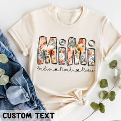 Personalized Grandma Shirt For Mother's Day Gifts, Floral Mimi T-Shirt, Mothers Day Gift for Grandma, Mimi Gifts, Gift F