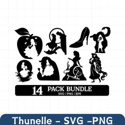 COD996 Princess silhouette svg bundle, Snow White SVG, Princess SVG, princess svg Files for Cricut Silhouette/Tumbler s