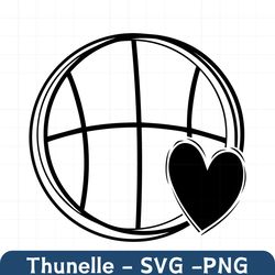 Basketball SVG, Basketball Outline, Basketball Clipart, Basketball Heart SVG, Basketball Mom svg, Love Basketball svg