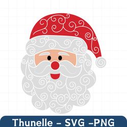 Christmas Santa face SVG, Swirly Santa face svg Silhouette & Cricut Cut Files, Clip Art, TShirt