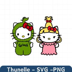 Grinch CindyLou Christmas Hello Kitty SVG