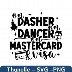On Dasher On Dancer On Mastercard SVG