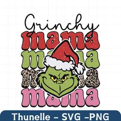 Vintage Grinch Christmas Santa SVG