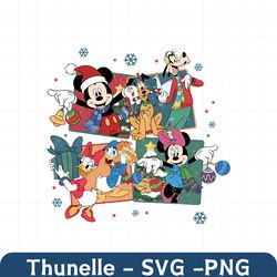 Vintage Disney Mickey And Friends Christmas Party PNG File