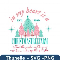 Vintage In My Heart Is A Christmas Tree Farm Est 1989 Svg