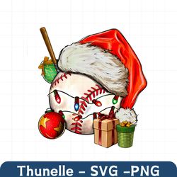 Vintage Christmas Baseball Santa Hat PNG
