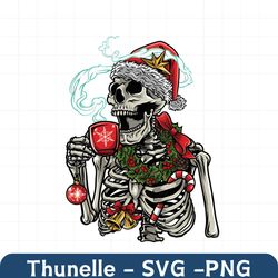 Dead Inside Christmas Skeleton Coffee PNG Sublimation