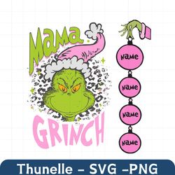 Personalized Pink Mama Grinch SVG