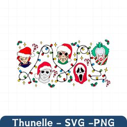 Horror Movie Characters Christmas Lights PNG Download