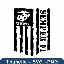 Semper FI US Marine Corp Veteran Flag SVG