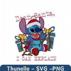 Funny Stitch Dear Santa I Can Explain SVG