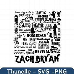 Zach Bryan Country Music Tracklist SVG