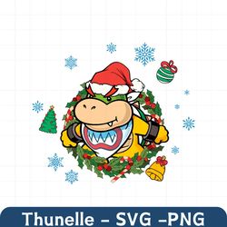 Funny Bowser Super Mario Christmas SVG