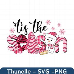 Pink Tis The Season Snowman PNG