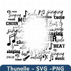 20 oz Skinny Tumbler Sublimation Design Template School Choir Blank Music Straight Design Digital Download PNG Music Wor