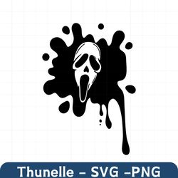 Scream Ghost in Blood Splatter Silhouette  Halloween SVG  Halloween Horror Cricut Cut File