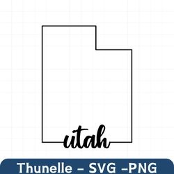 Utah Outline with Text SVG Files | Utah Cut Files | United States of America Vector Files | Utah Vector | Utah Map Clip