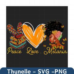 Peace Love Melanin Png, Black Girl Png, Melanin Png, Peace Love Png, Black Women Png, African American Png, Afro Woman P