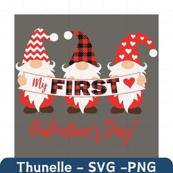My First Valentine Day Gnomes Svg, Valentine Svg, First Valentine Svg, Gnomes Svg, Gnomes Valentine Svg, Gnomes Love Svg