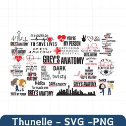 Grey's Anatomy Svg Bundle, Trending Svg, Greys Anatomy Svg, Anatomy Svg, Save Lives Svg, Youre My Person, Meredith Grey