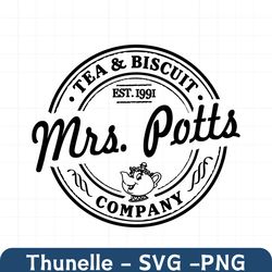 Mrs. Potts Tea Biscuit Company SVG Beauty and Beast Shirt Silhouette Cricut Mrs. Pots Cut file Professions SVG Png Insta