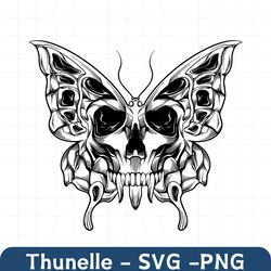 Skull Butterfly Svg, Skull Svg, Skull Butterfly Clipart, Gothic Svg, Skeleton Svg, Skull Cricut, Skull Shirt