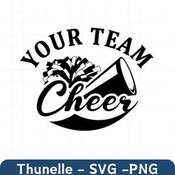 Cheer Svg, Cheerleader svg, Cheerleading shirt design, Megaphone, Pom Pom, Cheer Cone svg, Silhouette, Digital File, Che