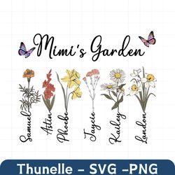 Personalized Mimi's Garden Png, Birth Month Flowers Clipart, Mother's Day Png, Personalized Gift For Grandma Png, Custom