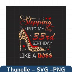 Stepping Into My 33rd Birthday Like A Boss Png, Birthday Png, 33rd Birthday Png, Turning 33 Png, 33 Years Old, 33rd Birt