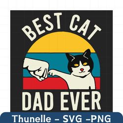 Retro Best Cat Dad Ever Svg, Trending Svg, Fathers Day Svg, Cat Dad Svg, Vintage Cat Dad, Cat Svg, Cat Lover Svg, Bumpin