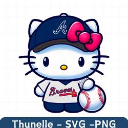 Hello Kitty Atlanta Braves Baseball PNG