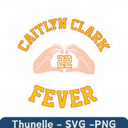 Caitlin Clark Fever 22 Heart Hand SVG