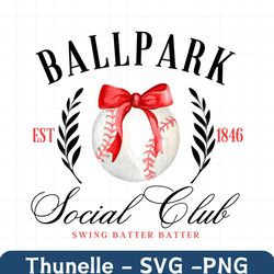 Retro Ballpark Social Club Est 1846 Baseball PNG