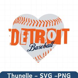 Retro MLB Detroit Baseball Heart SVG