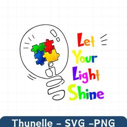 Let Your Light Shine Puzzle Piece Autism PNG
